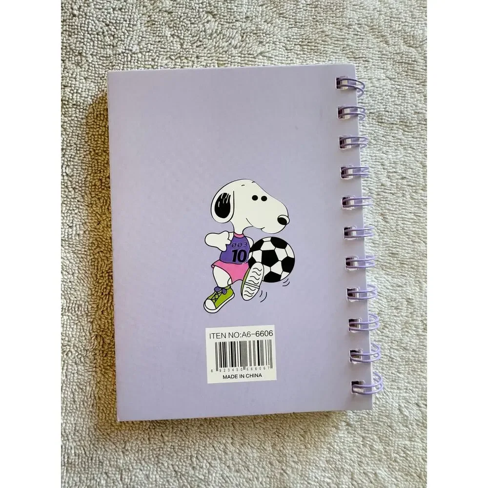 Snoopy playing soccer spiral notebook lined sheets